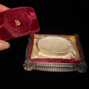 Vintage Velvet and 'Crystal' Plastic Watch Display box